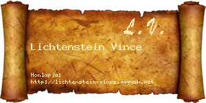 Lichtenstein Vince névjegykártya